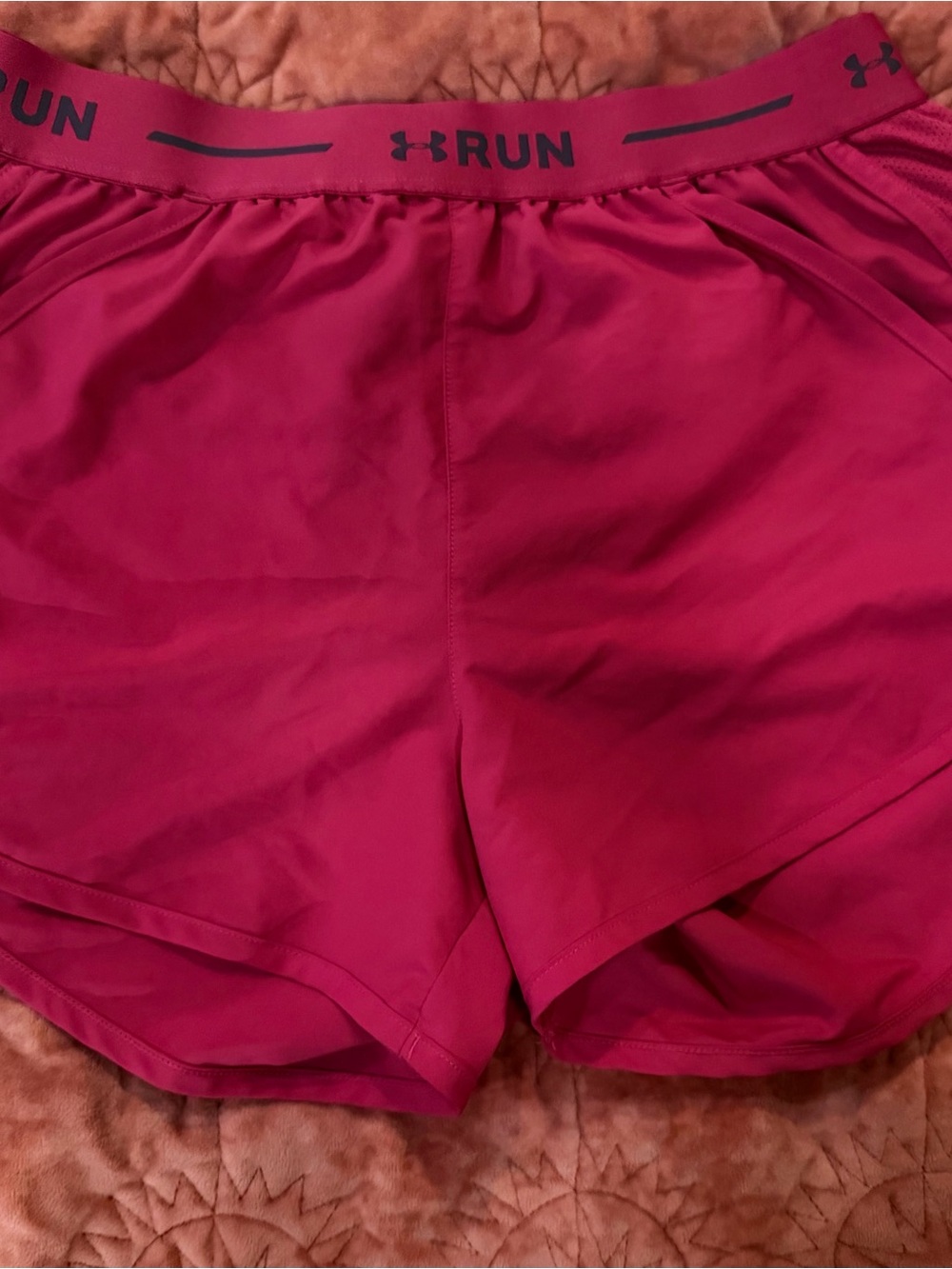 Under Armour Hot Pink Run Short with Branded Waistband